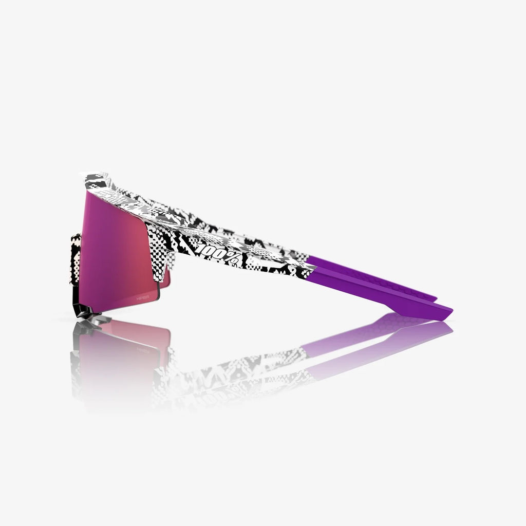 100% SPEEDCRAFT® Elly 3 White Venom HiPER® Dark Purple Mirror Lens w/ Bonus HiPER® Coral Lens
