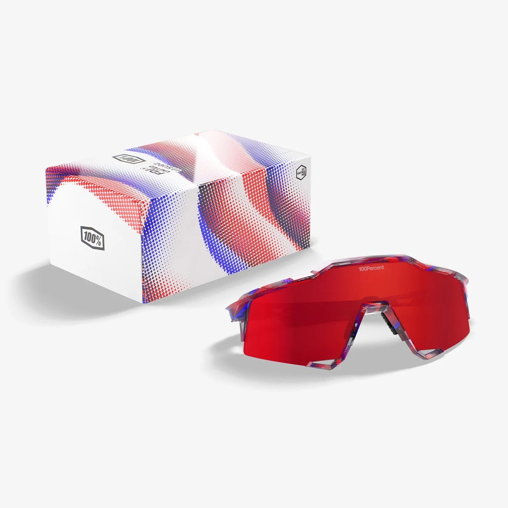 100% SPEEDCRAFT® FDJ Gloss Translucent Red/Blue HiPER® Fire Red Mirror Lens