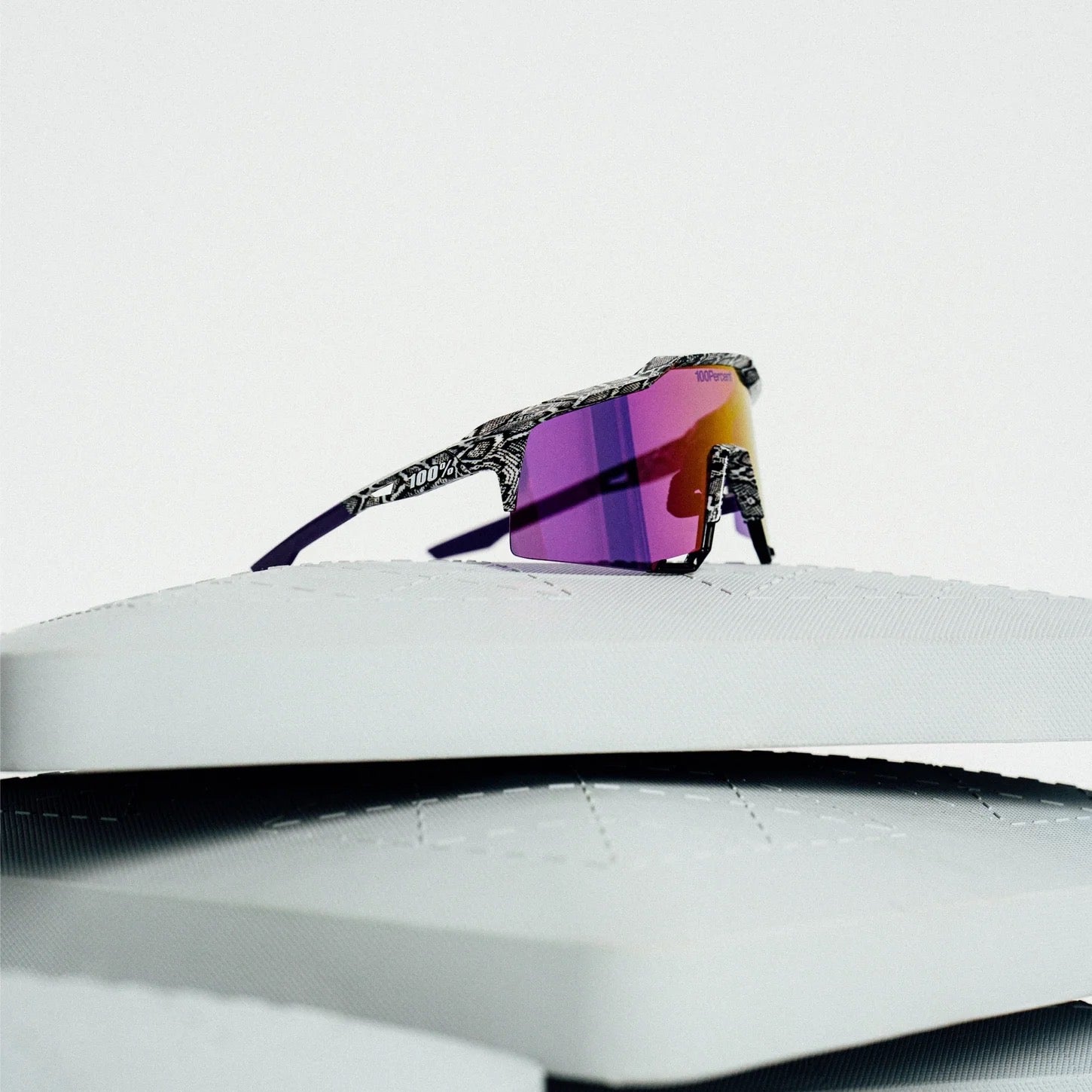 100% SPEEDCRAFT® Elly 3 White Venom HiPER® Dark Purple Mirror Lens w/ Bonus HiPER® Coral Lens